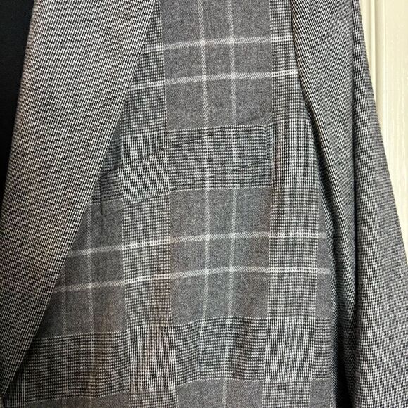 Carlisle New York Grey Black Grid Pattern Wool Blend Blazer Jacket Size 12 - Picture 8 of 12